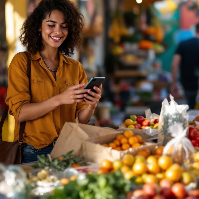Emprendedora vendiendo celulares en México