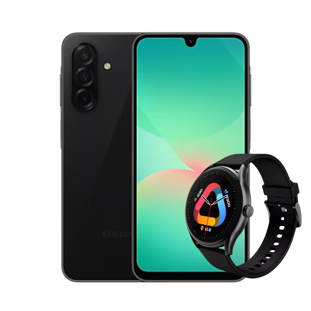 Combo Samsung Galaxy A26 5G 6+128 GB (Latin) Negro + Smart Watch QCY GT