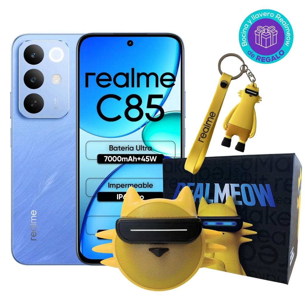 Realme C85 8+256 GB (Azul) + Regalo Bocina y Colgante REALMEOW