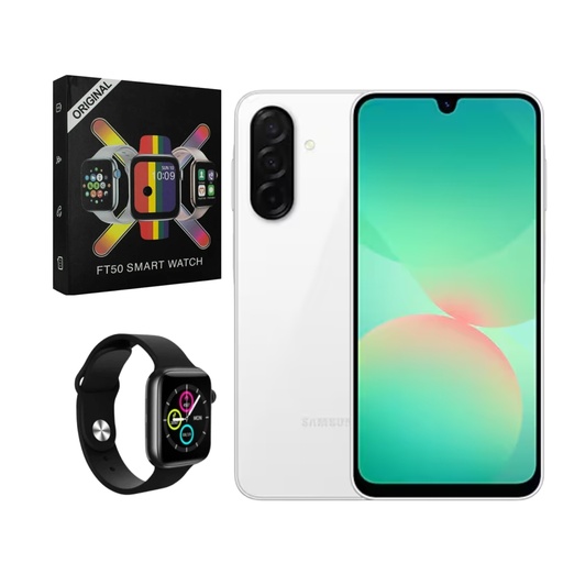 [Comb-Sm-0023356] Combo Samsung Galaxy A26 5G 8+256 GB (Latin) Blanco + Smartwatch FT50